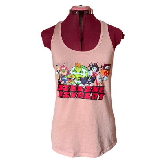 VINTAGE - Pink - Roller derby - Arch - Sibling Rivary  2018 - Tank Top Large - Picture 1 of 9